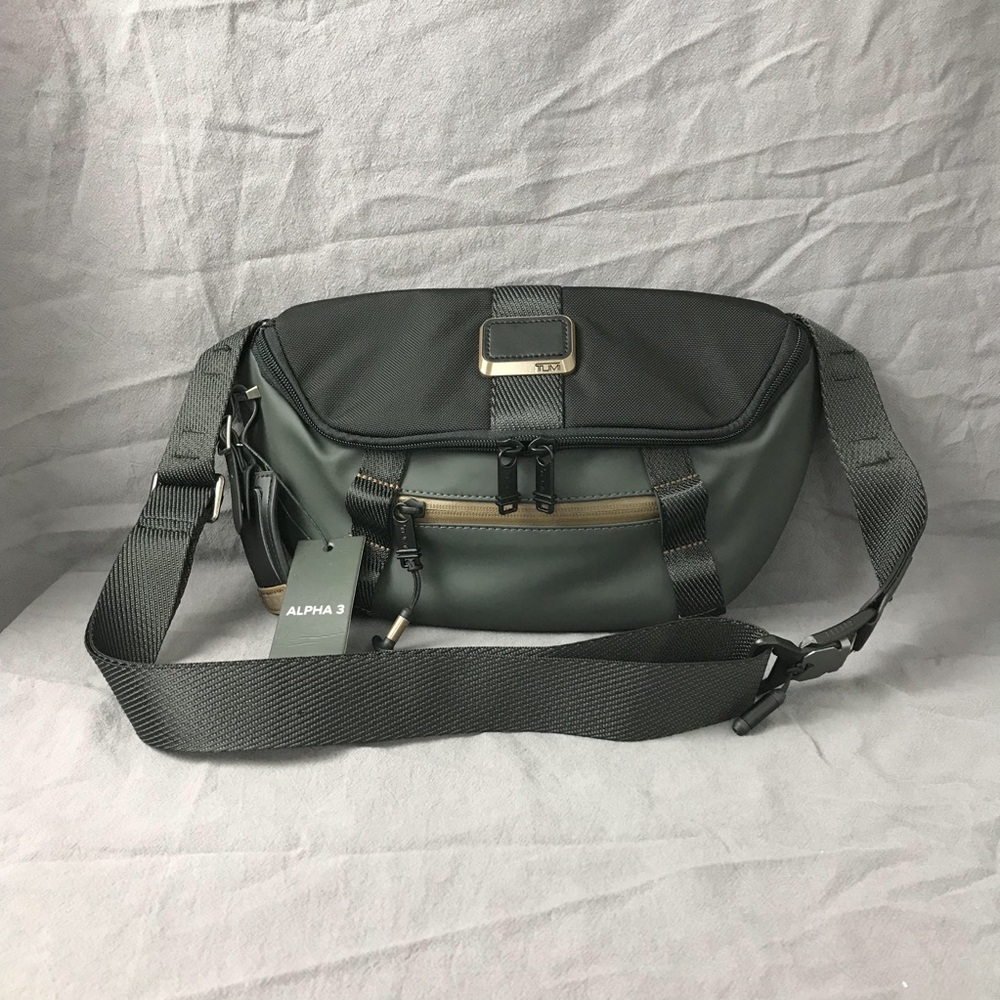 Tumi Alpha 3 Green Crossbody Bag